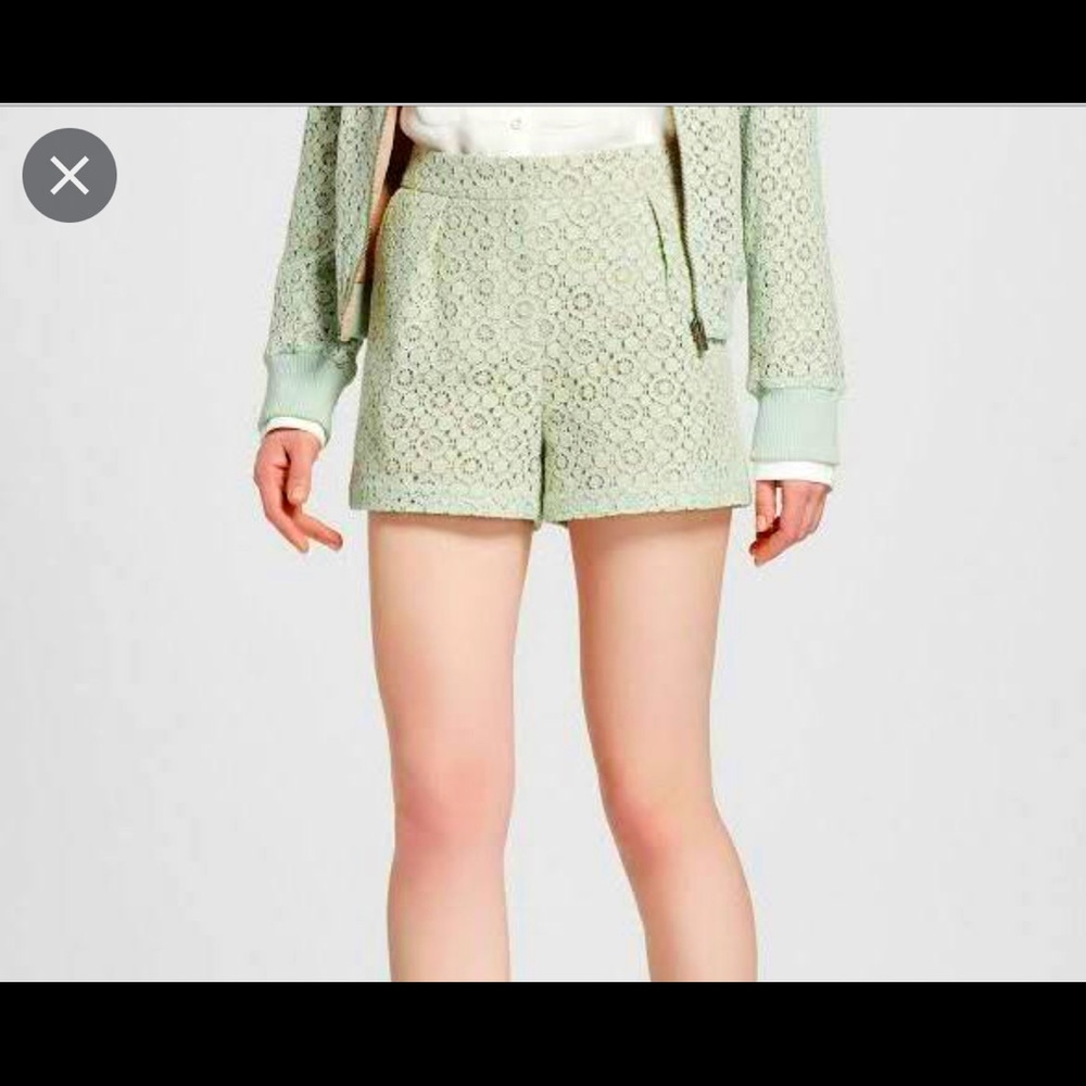 Victoria Beckham For Target Seafoam Lace Eyelet Shorts